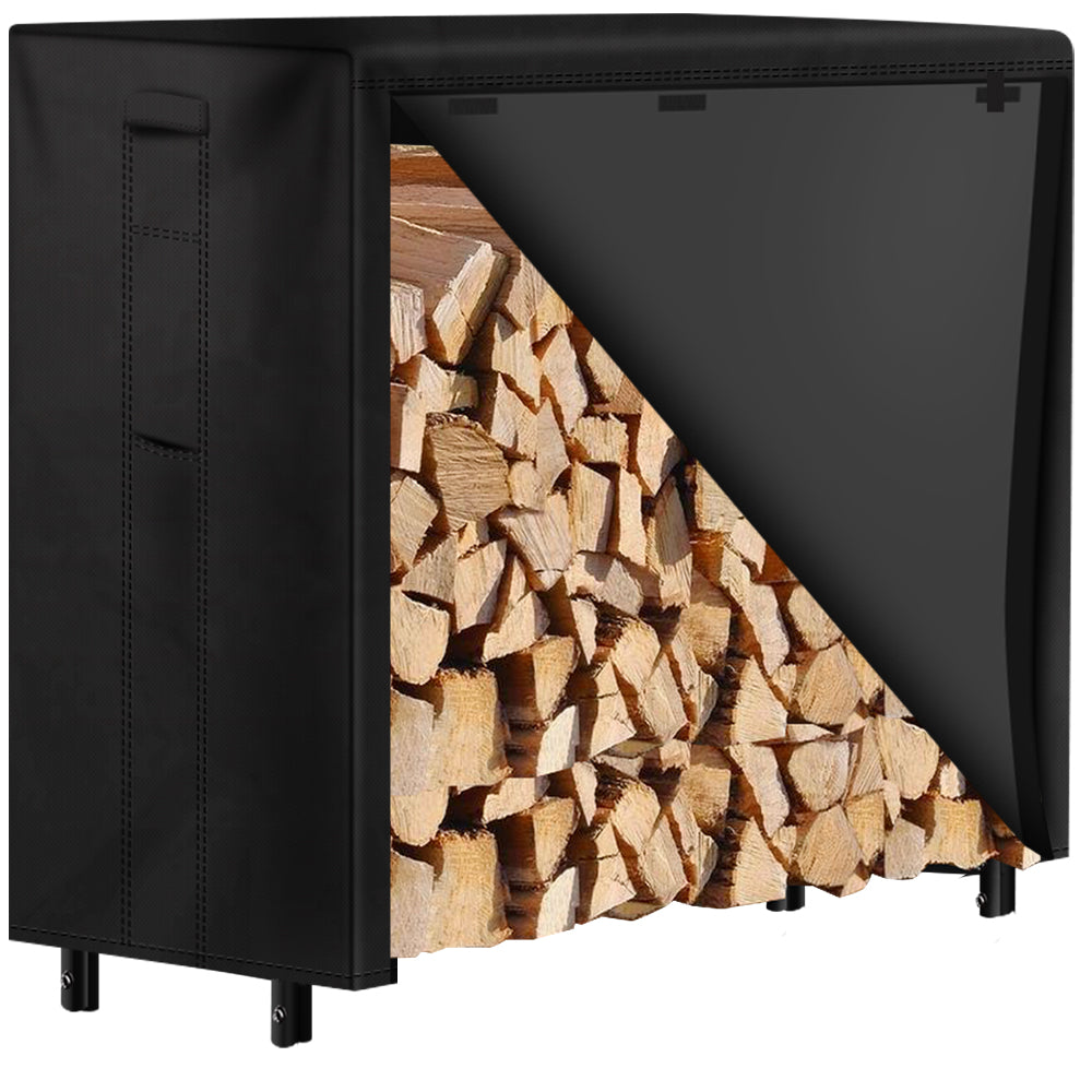 Fireplace log holder Heavy Duty Firewood Rack 4ft with 2 Way Polyester Cover