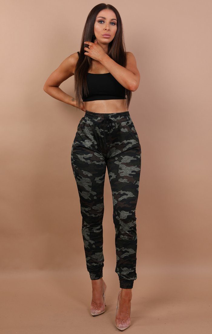 Khaki Camo Skinny Joggers – Jenna