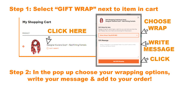 How to add gift wrapping to individual items
