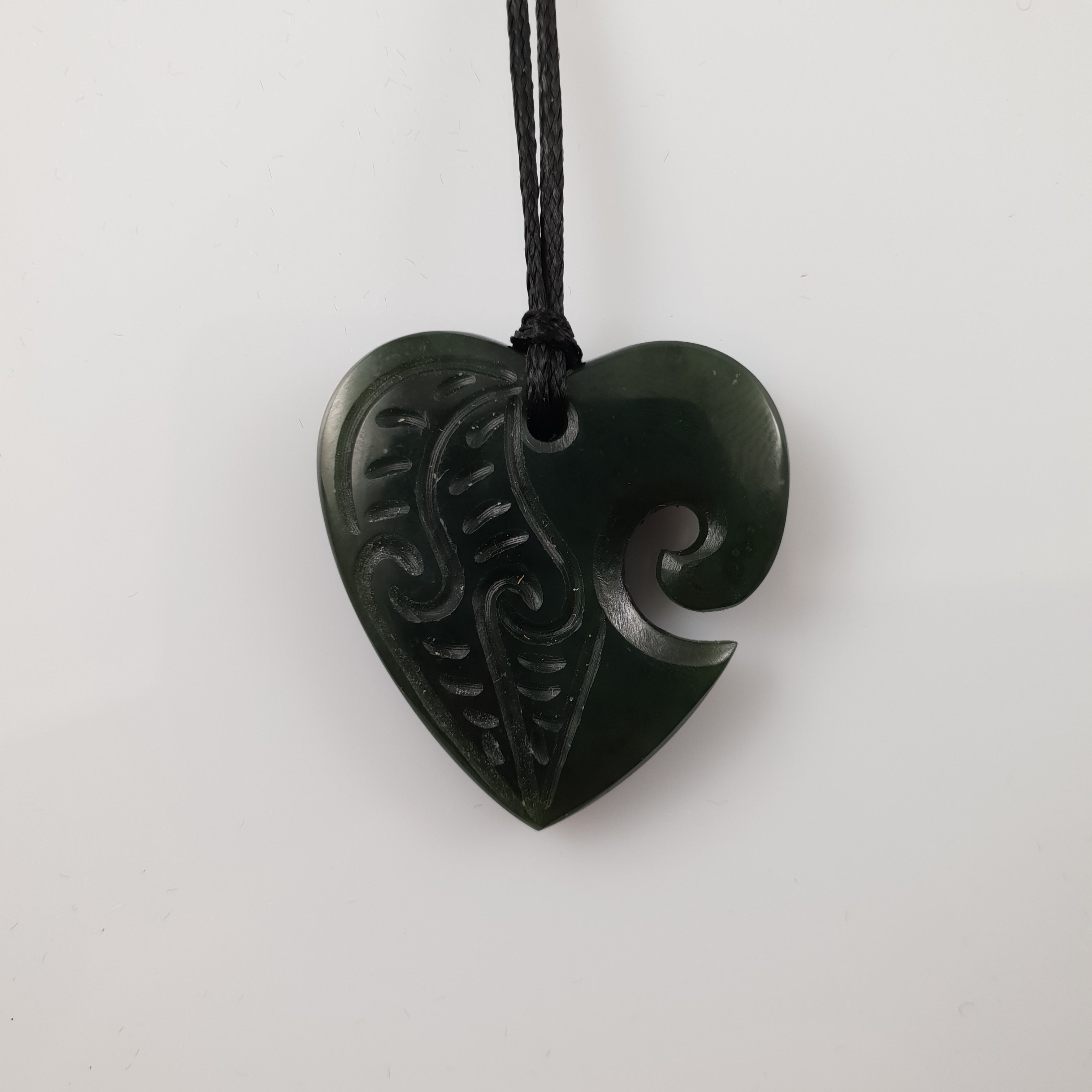 green stone heart pendant