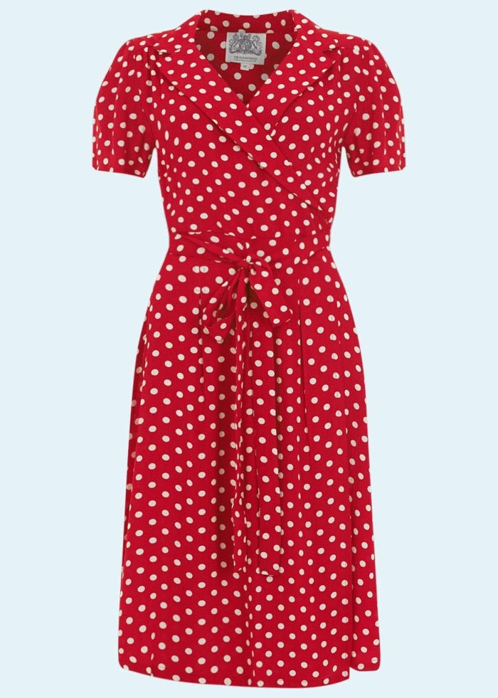 Rengør soveværelset Aggressiv Forvirre Rød slåom kjole med prikker fra Bloomsbury