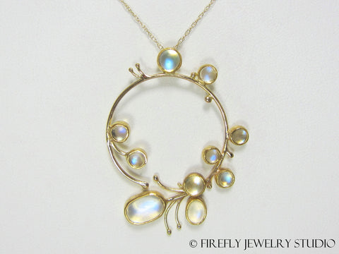 Blue Moonstone Wisteria Necklace by Firefly Jewelry Studio