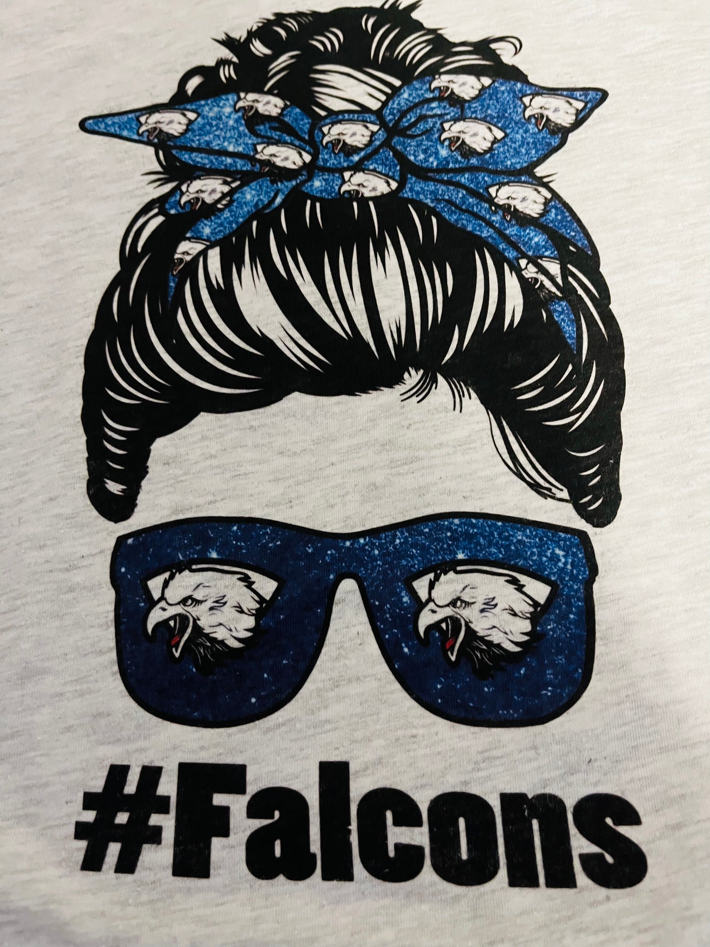 #Falcons messy bun Spirit Tee