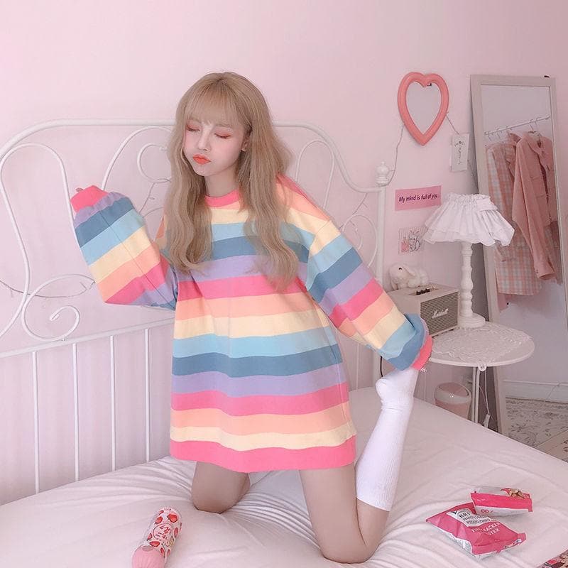 Precioso Ordenanza del gobierno canta Pastel Rainbow Sweater – Lianox