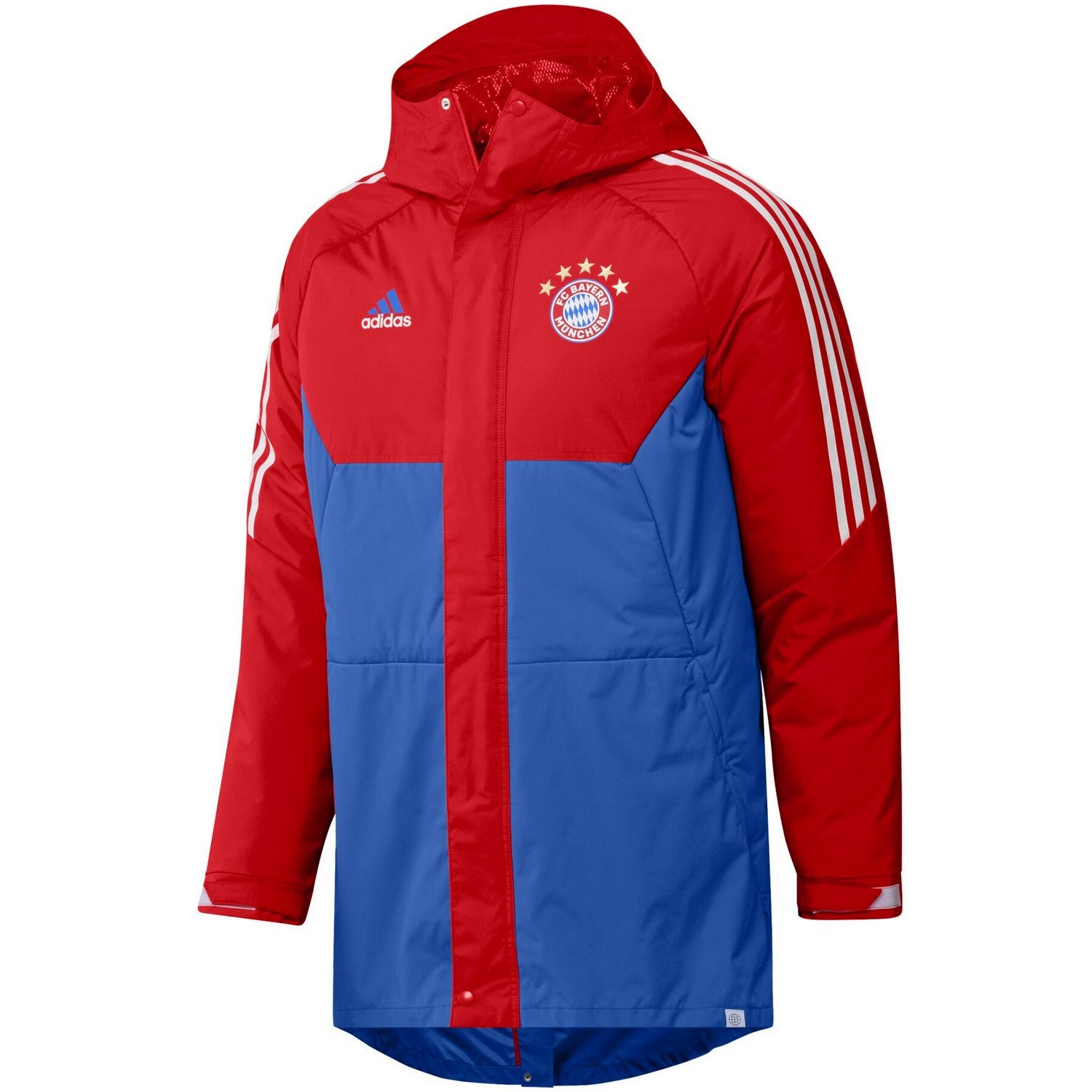 Bayern Munich Soccer parka down jacket red/blue - Adidas – SoccerTracksuits.com