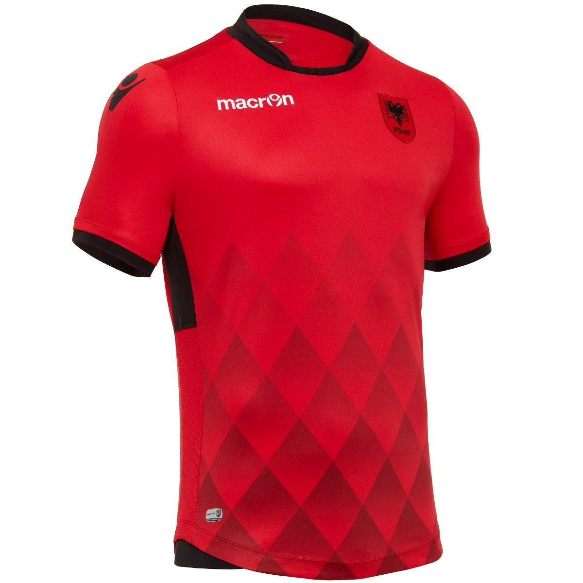 Albania national team Home soccer jersey 2016/17 Macron