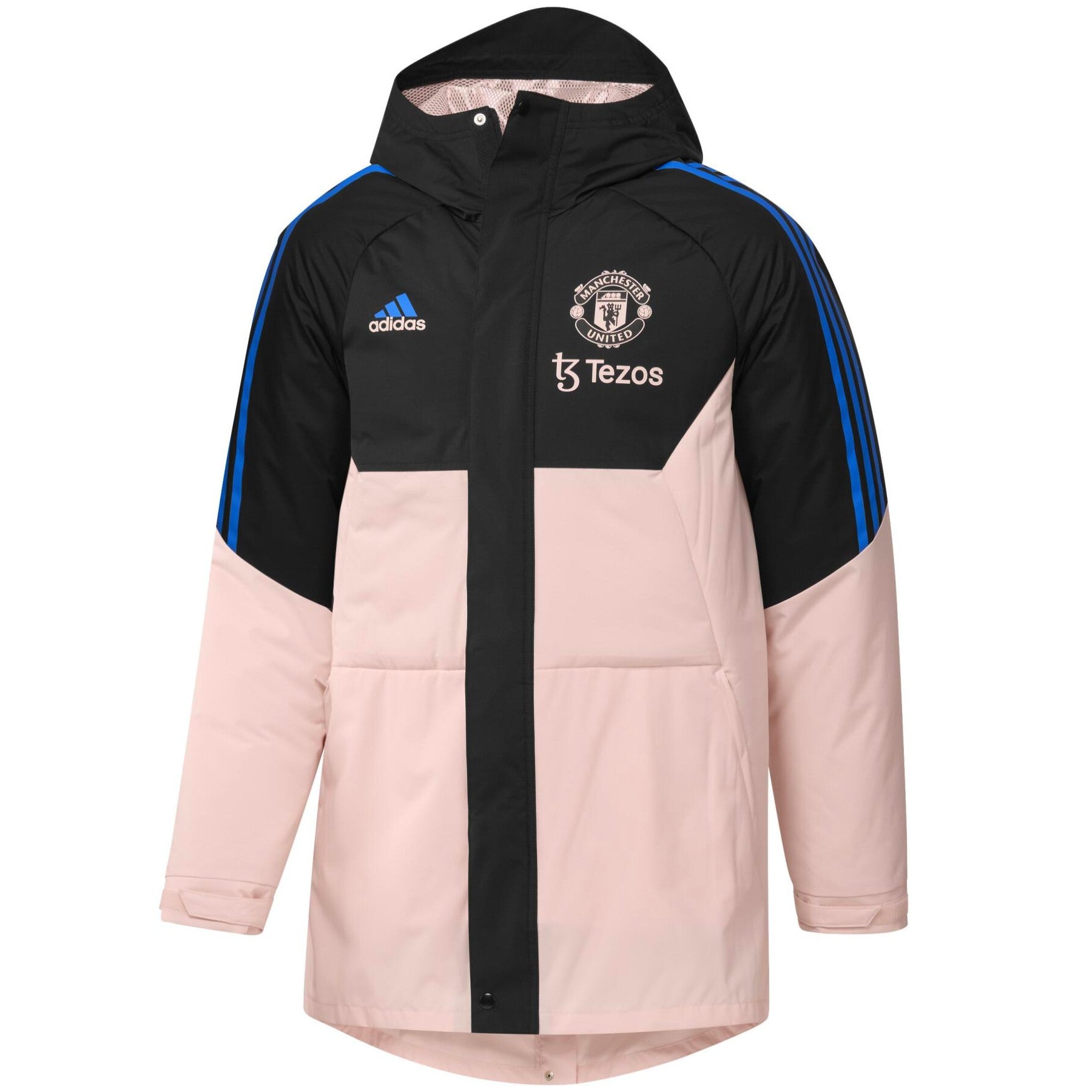 United Soccer parka down jacket pink/black - Adidas – SoccerTracksuits.com