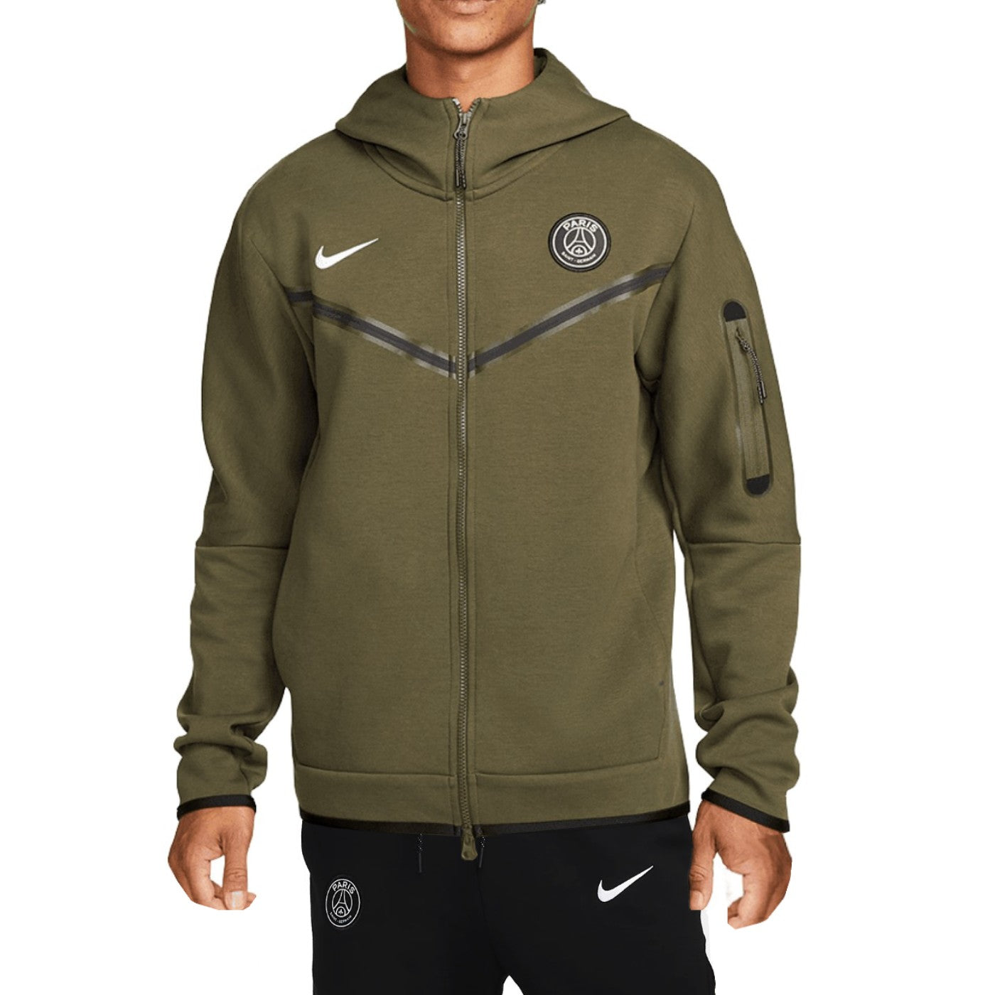 PSG Tech Fleece green/black Soccer tracksuit - Nike – SoccerTracksuits.com