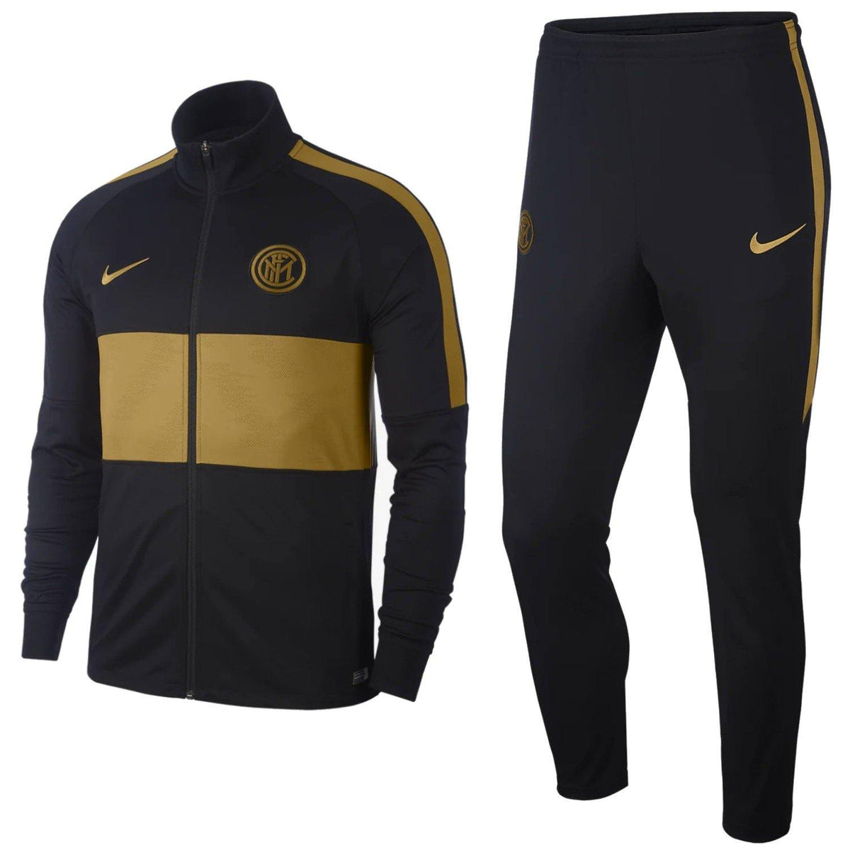 black and gold tracksuit nike