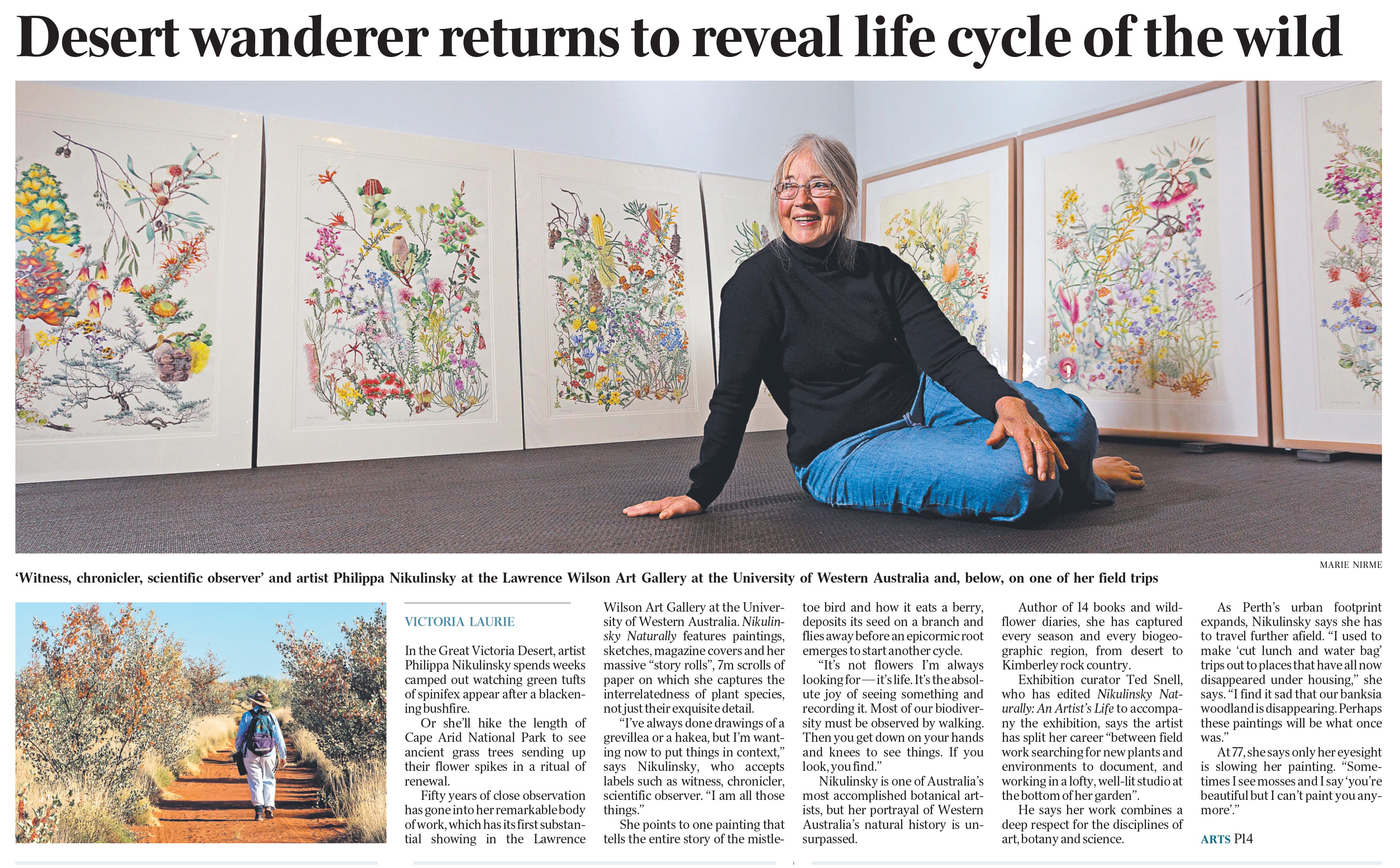Desert wanderer returns to reveal life cycle of the wild by Victoria Laurie for The Australian Newspaper