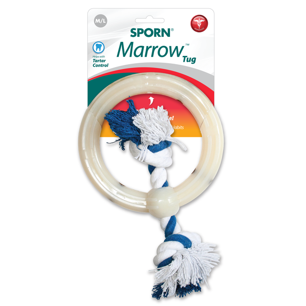 SPORN Marrow Tug Chew Toys for Strong Chewers Helps & Tartar Control 71102 M/L 