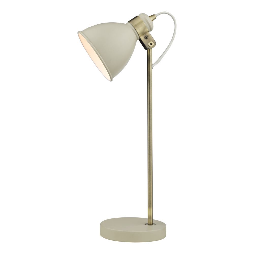 Frederick Task Table Lamp Cream and Antique Brass FRE4233 där lighting