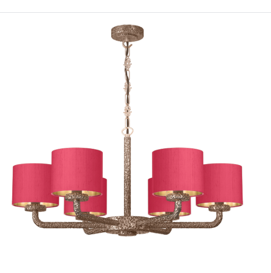 Sloane 6LT Pendant Bronze with Shades SLO0600 David Hunt Lighting