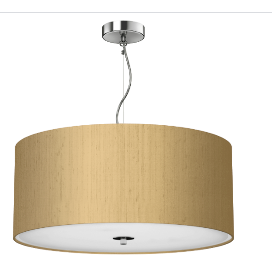 Renoir Silk Shade Pendant with Glass Diffuser 90cm REN06 Bespoke