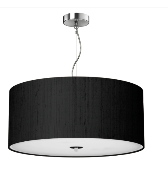 Renoir Silk Shade Pendant with Glass Diffuser 90cm REN06 Bespoke