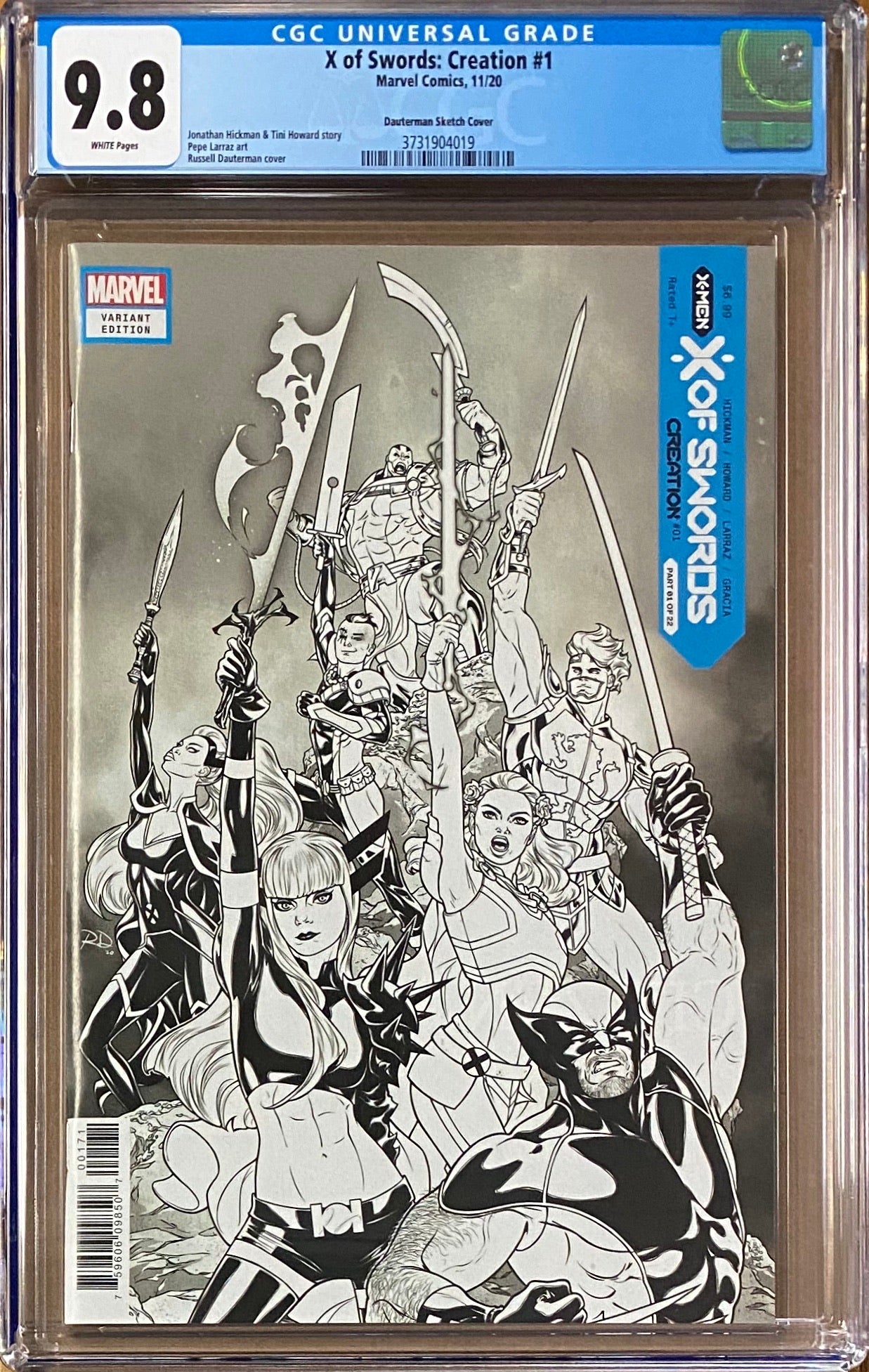 X of Swords: Creation #1 Dauterman Sketch Variant CGC 9.8