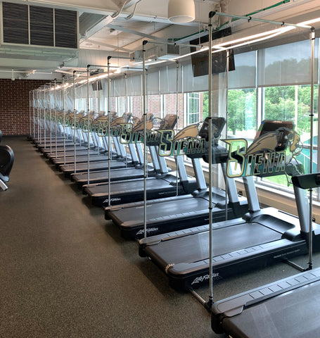 Partitions for treadmills gyms colleges