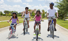 family biking for fitness and exercise