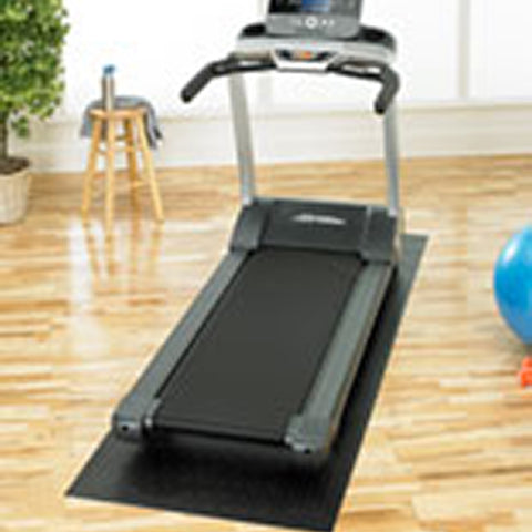 avoid static electricity build-up by using a mat under treadmill or elliptical to stop the zap in your workout or run