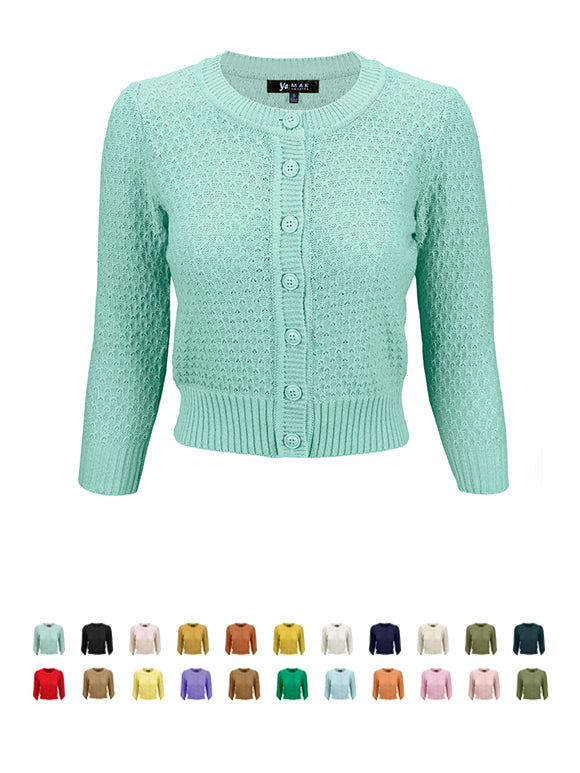 Specialiseren Fobie Versterken Women's Cute Pattern Cropped Cardigan Sweaters Online | Yemak Sweater