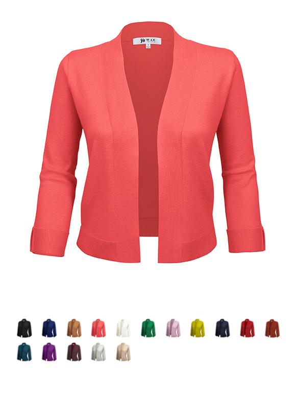 Women's 3/4 Sleeve Bolero Style Crop Cardigan | YEMAK Sweater
