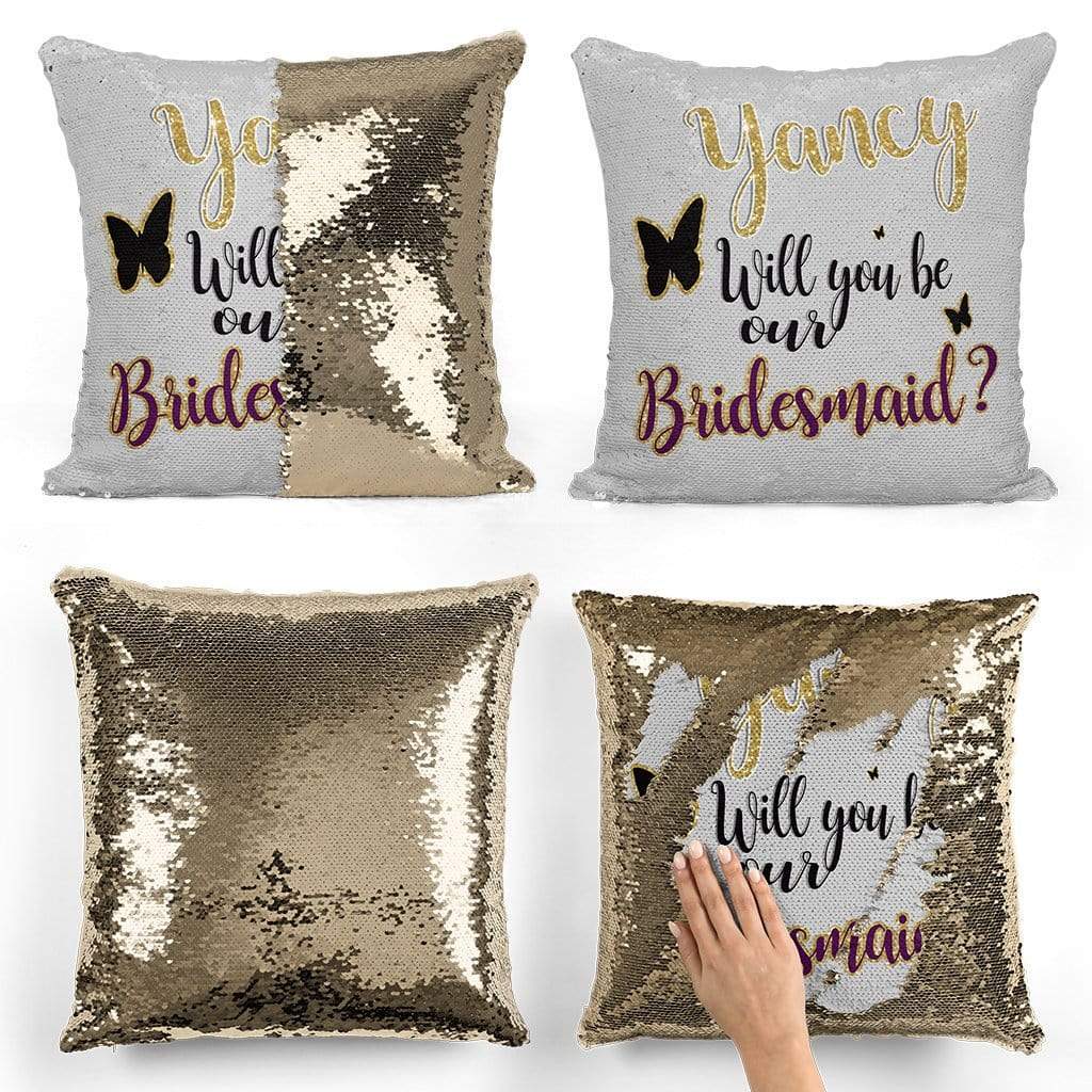 personalised sequin cushion