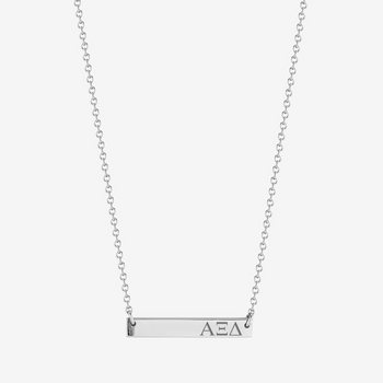Alpha Xi Delta Horizontal Bar Necklace in Sterling Silver