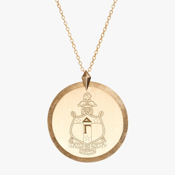 Gold Delta Gamma Florentine Crest Necklace