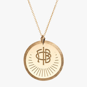 Gold Gamma Phi Beta Florentine Logo Necklace