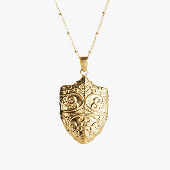 Gold Holy Cross Gates Necklace