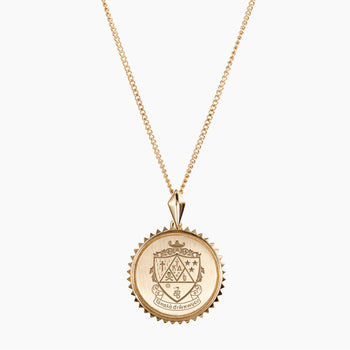 Gold Kappa Delta Sunburst Crest Necklace