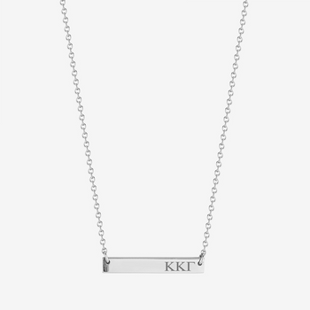 Kappa Kappa Gamma Horizontal Bar Necklace in Sterling Silver
