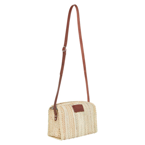 unique woven handbag with leather by Henrietta Spencer