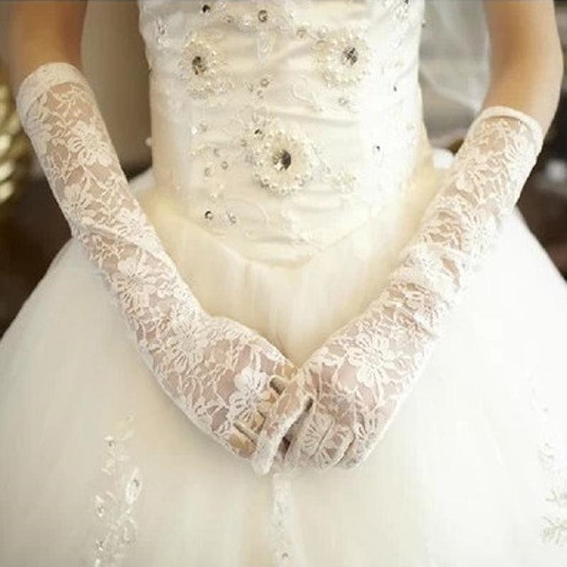 long white bridal gloves