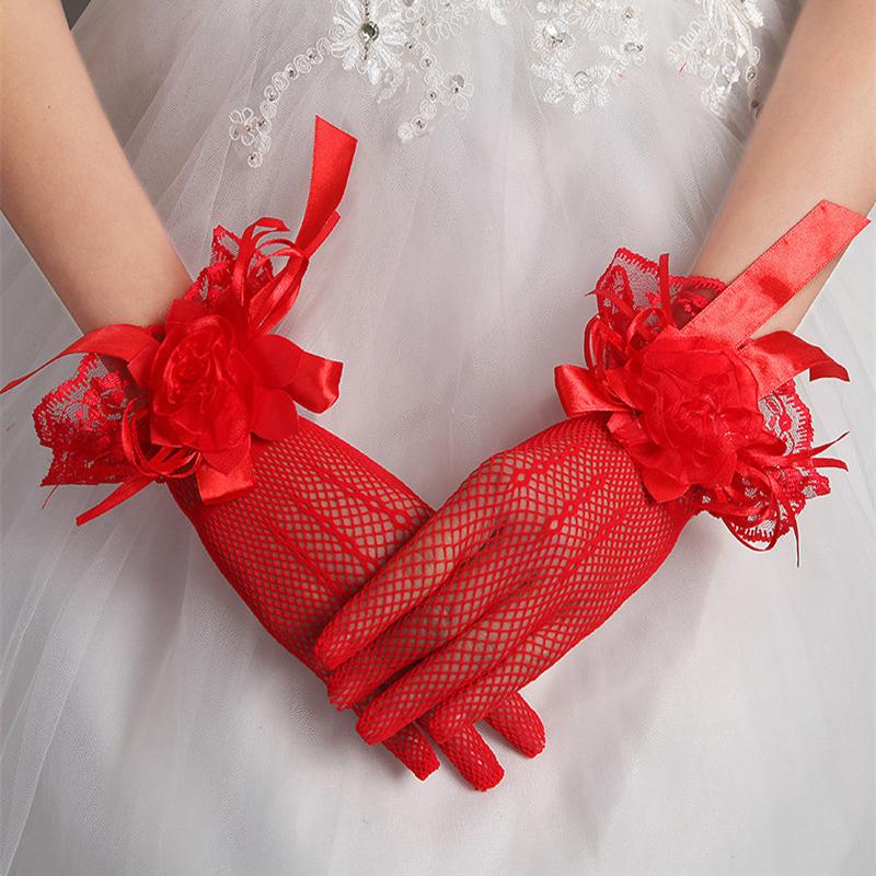 red wedding gloves