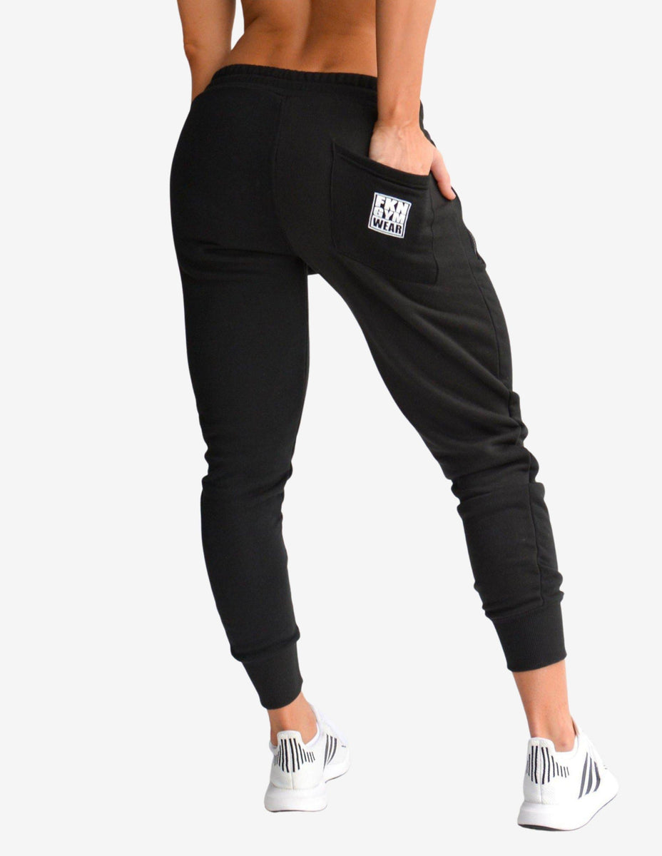 Gym Track Pants Bootyfit Black Fkn Gym Wear Guru Muscle 