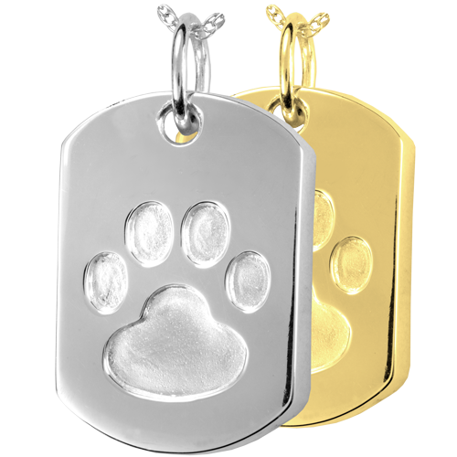 paw print dog tag