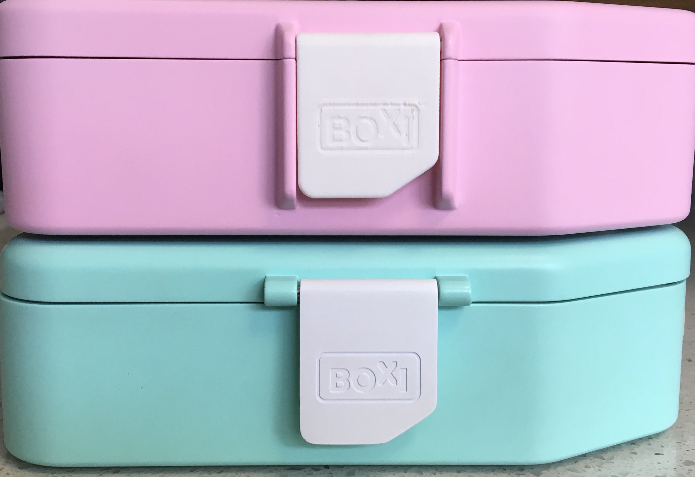 boxi lunchbox pink and blue, ice brick