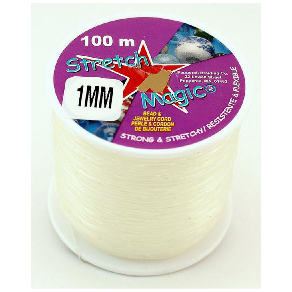 Stretchy Elastic Beading Thread 2 x 0.5mm Clear 12 Metre Rolls For Stringing Necklaces And Bracelets