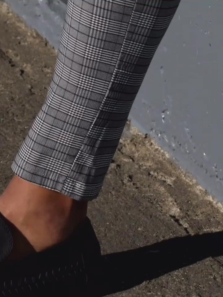grey mens plaid pants