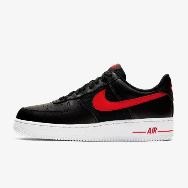nike air force ones black and red