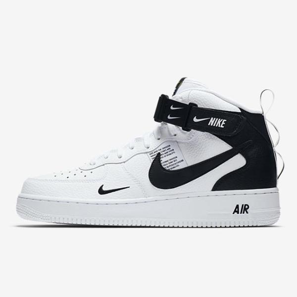 nike air force mid white black