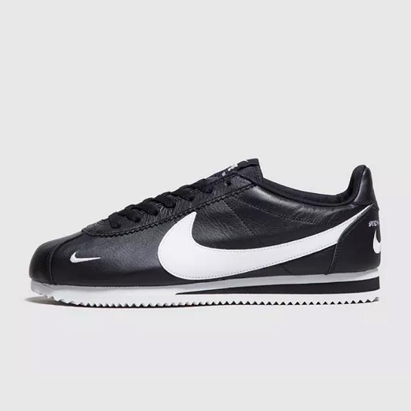 nike cortez leather black and white