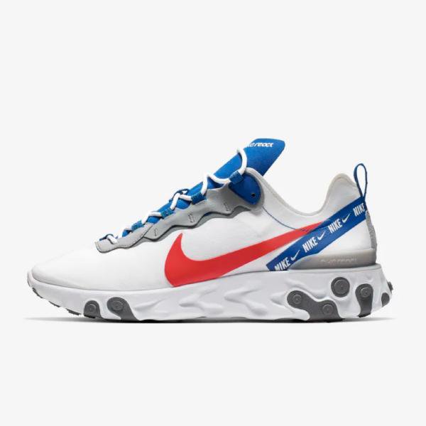 red white and blue nike react