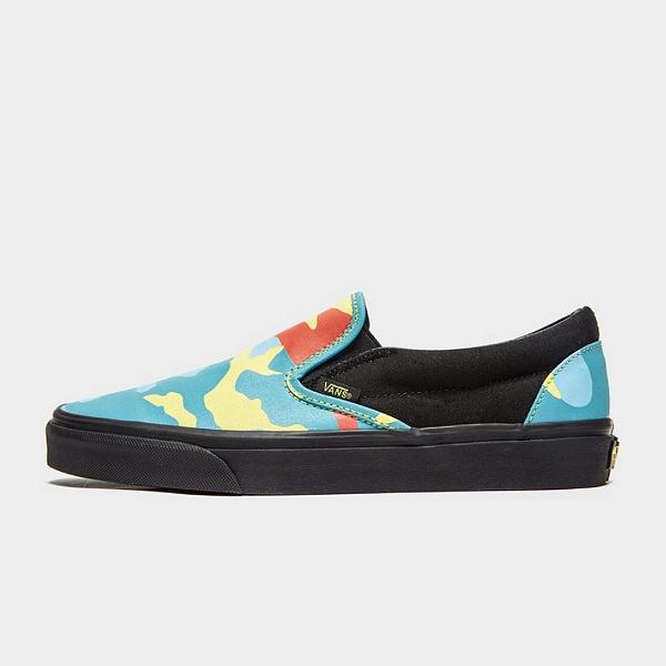 vans neon camo slip on