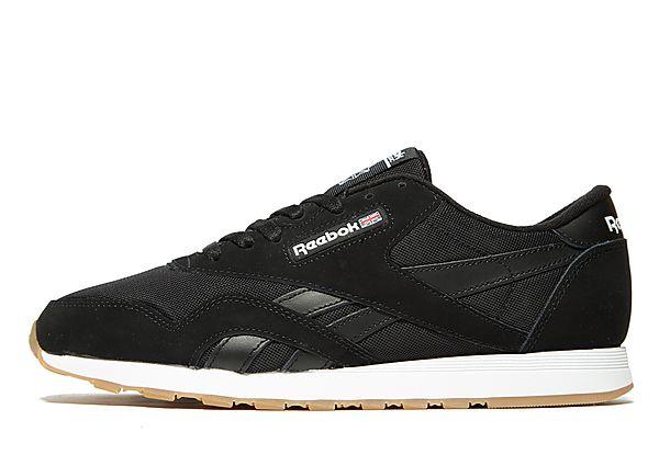 reebok cl nylon black white