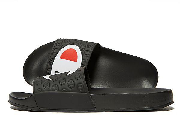 champion slides men black