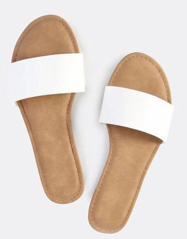 white slip on flats