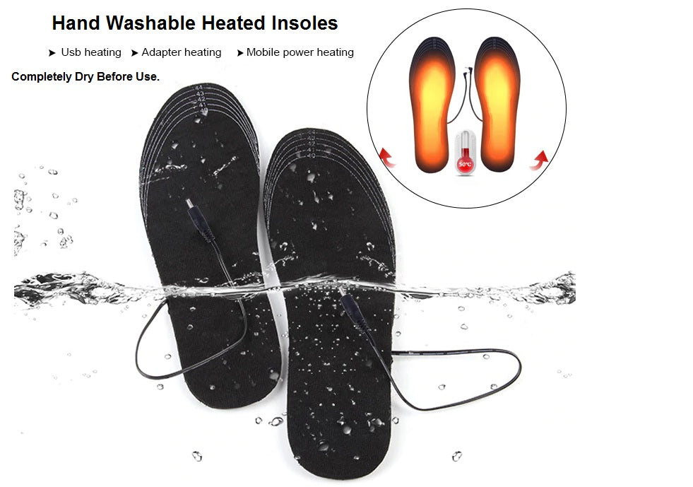 1 Pair Electric Heated Insoles Feet 