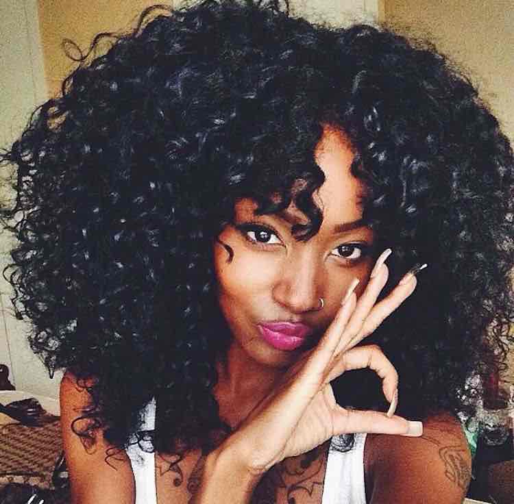 Curly black girl hair